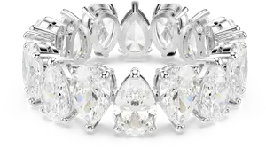 SWAROVSKI　Matrix Vittore ring　52 Matrix Vittore ring, Drop cut, White, Rhodium plated | Swarovski